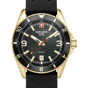 Hodinky Swiss Alpine Military 7034.1817 Mens Watch Sierra gold black 42mm 10ATM