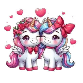 Nažehlovací obrázek - valentýnský jednorožec IV