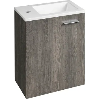 Koupelnový nábytek Aqualine ZOJA skříňka s umyvadlem z litého mramoru 40x22 cm, mali wenge