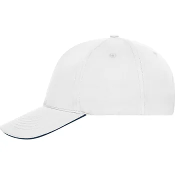 Kšiltovka 5 Panelová Sandwich Čepice z Bio Bavlny bílá/námořnická modrá univerzální