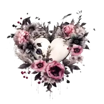 Nažehlovací obrázek - srdce z květů V