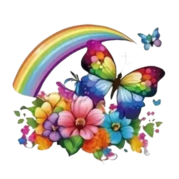 Nažehlovací obrázek - motýl s květy IV (9,2 x 10,0 cm)