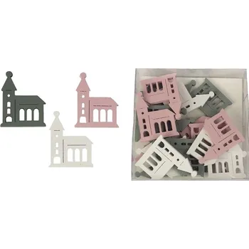 DEKORAČNÍ DOMEČEK KOSTEL SADA 18 KS