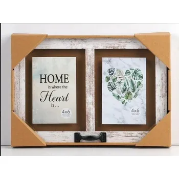 Obraz Rámeček na 2 fotografie 10x15 cm dřevěný 35x24x3,4 cm