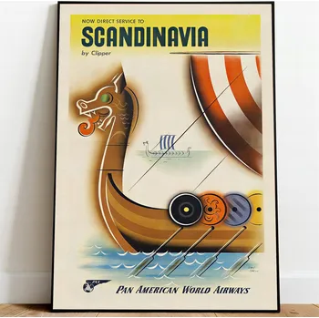 Obraz Plakat Podróżniczy Podróże Vintage bez rámu 29,7 x 42 cm