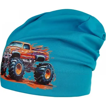 Čepice Bavlněná čepice Dráče - Pepe 33, tyrkysová, terénní auto Barva: Tyrkysová, Velikost: 48-50