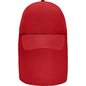 Kšiltovka Šestipanelová čepice s ochranou krku červená univerzální