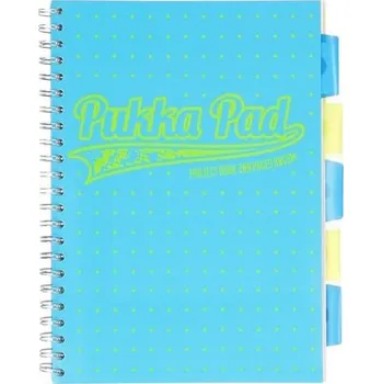 Set školních potřeb Kołonotes A4 Neon Dots 200str. krat. niebieski, Pukka Pad