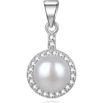 Šperk Beneto Elegantní stříbrný přívěsek s říční perlou AGH155P