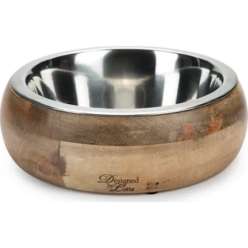 Miska pro psa Designed by Lotte dřevěná a nerezová miska Mandira Ø21cm pro psy