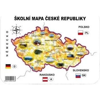 Malířský štětec Školní papírová mapa, geografická šablona ČR
