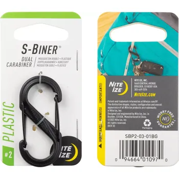 pomocná karabina Nite Ize S-Biner #2 černá (Plastová karabina Nite Ize S-Biner #2 černá)