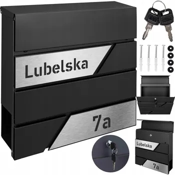 Poštovní schránka Poštovní schránka euroschránka, s vhozem, se schránkou na noviny M-TEC černá