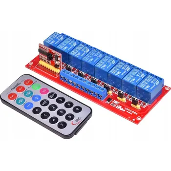 IP kamera Relé Veoz Przekaźnik 8-kanałowy 5V + pilot IR