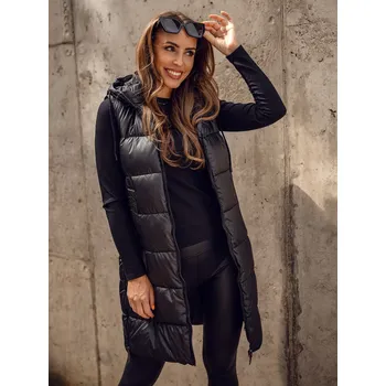 Černá dámská dlouhá prošívaná vesta Bolf R8212A - 2XL