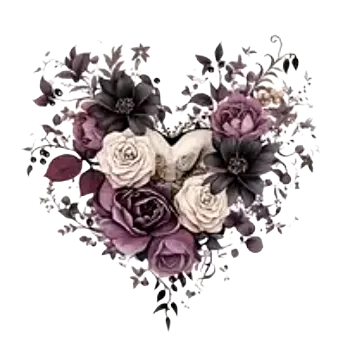 Nažehlovací obrázek - srdce z květů IX