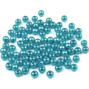 Korálek Plastové voskové korálky / perly Glance Ø5 mm Varianta: F32 tyrkys, Balení: 500 g