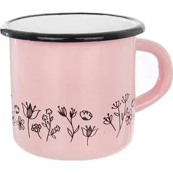SMALTOVANÝ HRNEK LOUKA RŮŽOVÝ