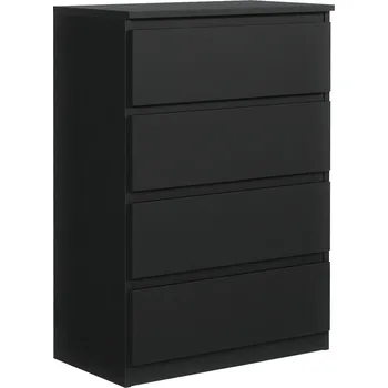 Komoda Komoda Meble Masztalerz černá, 4 zásuvky, matná, 70x39x102 cm
