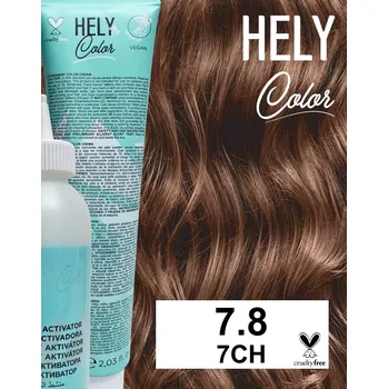 Barva na vlasy Hely Color permanentní barva na vlasy - blond čokoláda (7.8/7CH) 60 ml