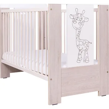 Dětská postýlka Dětská postýlka Drewex žirafka dub santana se stahovacím bokem