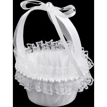 Deštník Svatební saténový košíček pro družičky mini Varianta: bílá, Balení: 1 ks