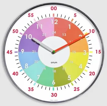 Hodiny CEP Nástěnné hodiny Rainbow - průměr 30 cm, učební, duhové