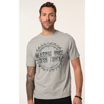 Pánské tričko JP1880, Plus size Tričko JP1880, krátké rukávy, potisk na hrudi, do 8XL pro plnoštíhlé nadměrná velikost, 836405123-1456, šedý, 7XL, Plus size oblečení, Oblečení pro vysoké muže, Nadměrné velikosti, Oblečení pro plnoštíhlé.