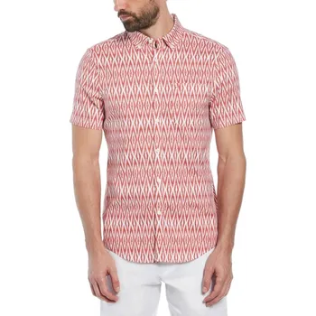 Pánská košile Original Penguin All Over Diamond Print Short-Sleeve Shirt Mineral Red Small