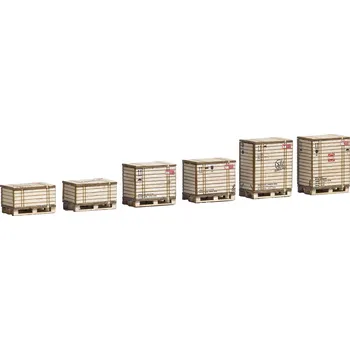 Modelová železnice Busch 1811 H0 6 palet a 6 dřevěných beden stavebnice