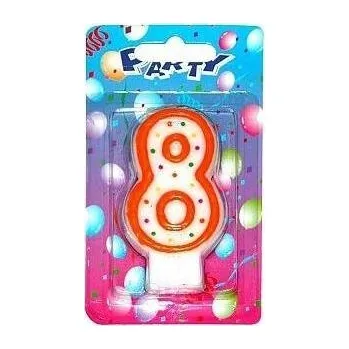 Karnevalová maska Párty svíčka číslo 8 Červená