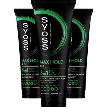 Stylingový přípravek Syoss Max Hold Gel na Vlasy Silná Fixace x3