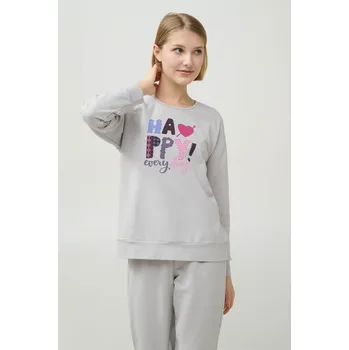 Pánské pyžamo Vamp - Zimní dámské pyžamo s manžetami 21969 - Vamp gray silver M