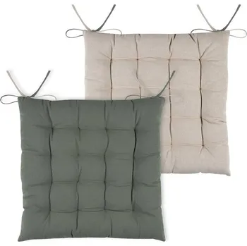 Podsedák STOF Podsedák na židli s vázáním DUO, 100% bavlna, 40 x 40 cm, zelená barva