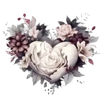 Nažehlovací obrázek - srdce z květů I