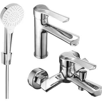 MEXEN/S - Saber R05 Set umyvadlové a vanové baterie s příslušenstvím, chrom 72103R05-00