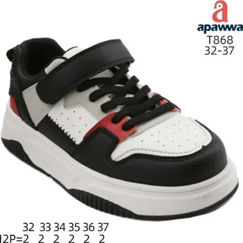 Dětská treková obuv APAWWA dětská teniska T868 black/red Velikost: 36