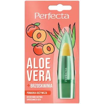 Péče o rty Perfecta Aloe Vera výživný balzám na rty s aloe a broskví, 5 g