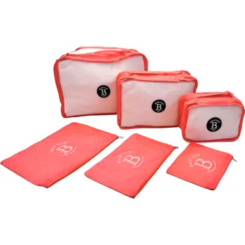 Cestovní organizéry do kufru BERTOO sada 6 ks - červené