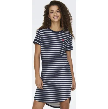Dámské šaty Jacqueline de Yong JDY dámské tričkové šaty s proužkem Ivy tmavě modré Velikost: M