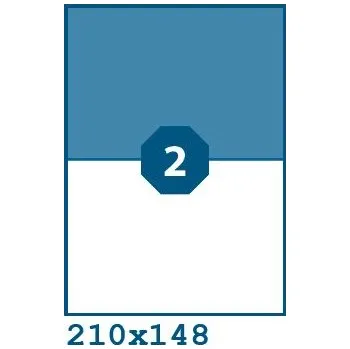 Samolepící etiketa Print etikety 210 x 148 mm 2 etikety na A4 100 listů, bílé - V0002535