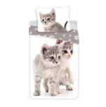 Jerry Fabrics s. r. o. Bavlněné povlečení 140x200 + 70x90 cm - Kitten Grey