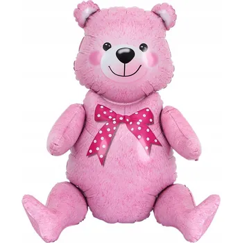 Balónek Balónek Růžový Medvídek GIRL Narozeniny Křtiny První Rok!