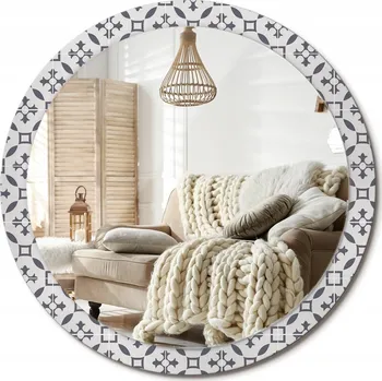 Zrcadlo Zrcadlo s potiskem do koupelny do předsíně a kuchyně XXL 100 cm Vzor dlaždice