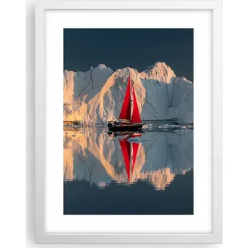 Obraz Obraz plakát v bílém rámu do obýváku 30x40 ledovec foto plakáty na zeď