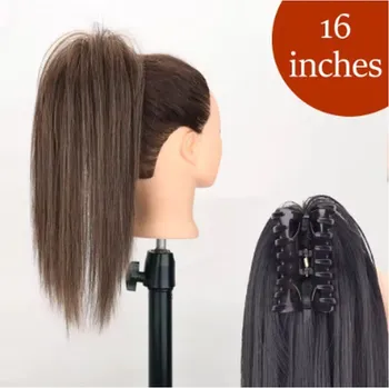 Paruka Rovný příčesek s upevňovací sponou - délka cca 41 cm (odstíny hnědé a blond) Barva: hnědá 130