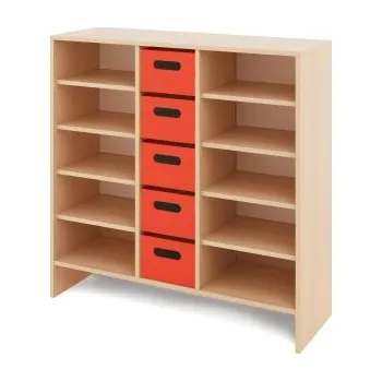 Zahradní úložný box Skříň X + velké dřevěné kontejnery - CLASSICAL Červená