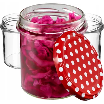 Sklenice 20x ZAVAŘOVACÍ SKLENICE 350 ml NA DŽEM, MED, MASO + ŠROUBOVACÍ VÍČKA FI82