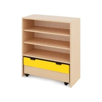 Zahradní úložný box Skříň L + police a truhla - CLASSICAL Žlutá