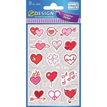 Samolepící etiketa AVERY Z-DESIGN kreativní etikety ke zdobení - srdce